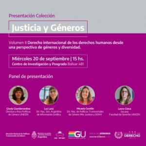 Presentación del segundo volumen de la Colección Justicia y Géneros